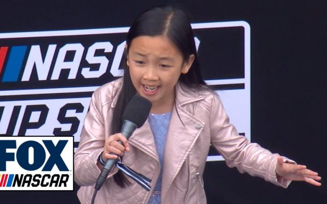 8 Year Old Brings NASCAR Fans To Their Feet With Her Amazing Performance Of The National Anthem